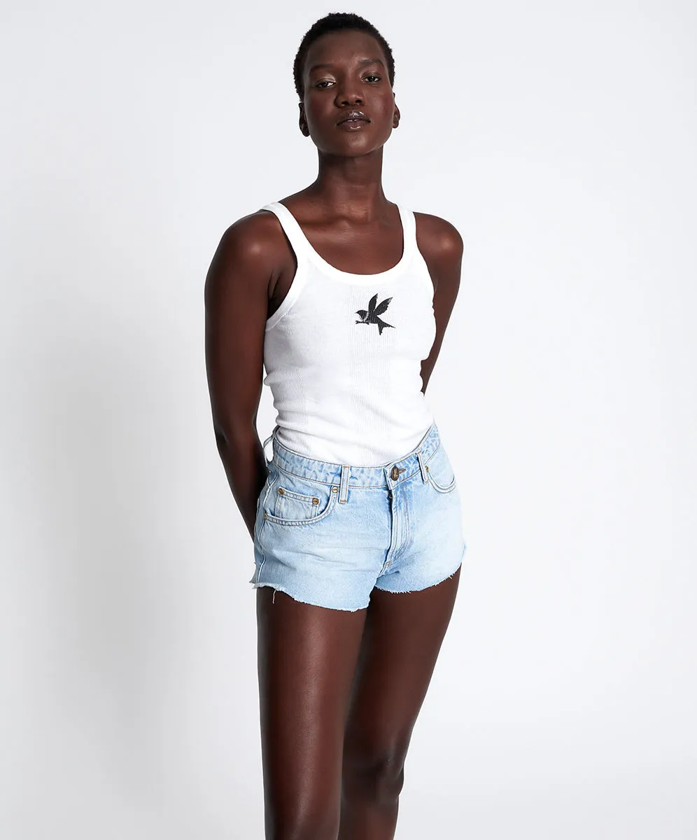 The One High Waist Cheeky Denim Shorts - Best Blue sold by One Teaspoon product image thumbnail 4