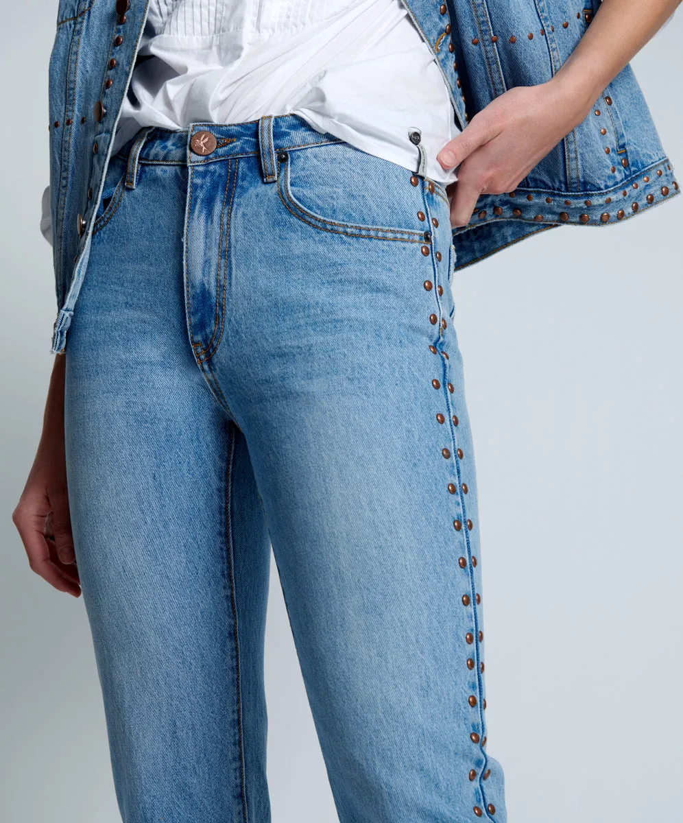 Awesome Baggies High Waist Straight Leg Denim Jeans - Ocean sold by One Teaspoon product image thumbnail 5