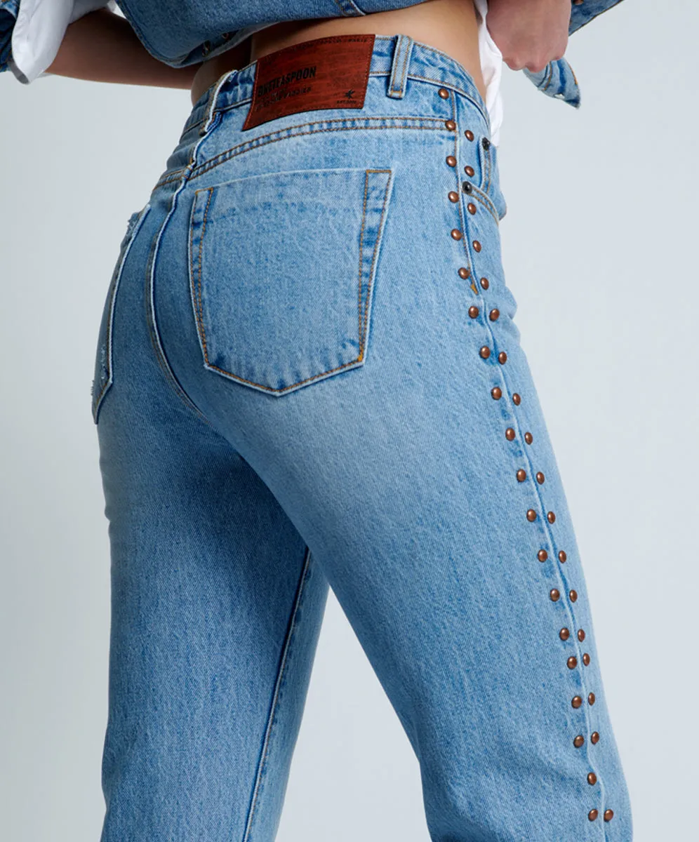 Awesome Baggies High Waist Straight Leg Denim Jeans - Ocean sold by One Teaspoon product image thumbnail 4