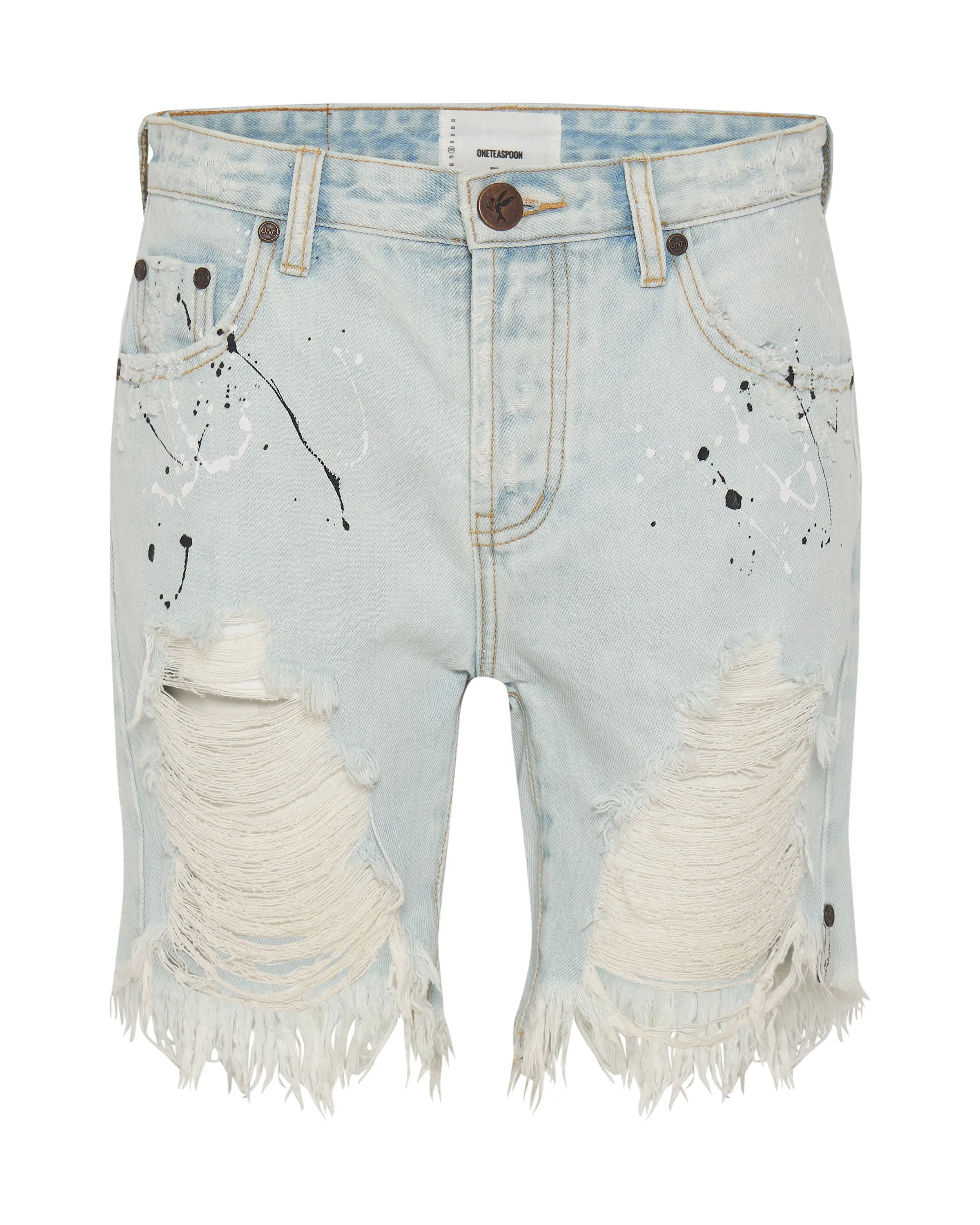 Stevies Low Waist Waist Long Length Boyfriend Denim Shorts - Florence Painted sold by One Teaspoon product image thumbnail 5