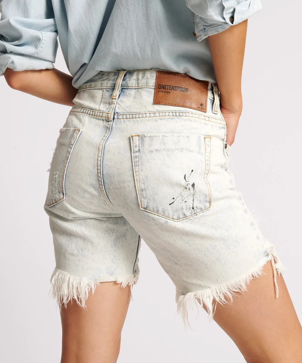 Stevies Low Waist Waist Long Length Boyfriend Denim Shorts - Florence Painted sold by One Teaspoon product image thumbnail 4