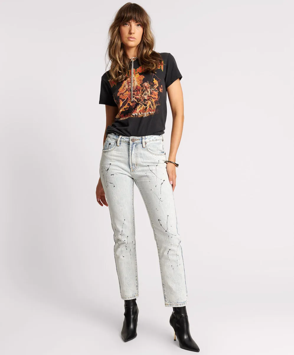 Awesome Baggies High Waist Straight Leg Denim Jeans - Florence Painted sold by One Teaspoon