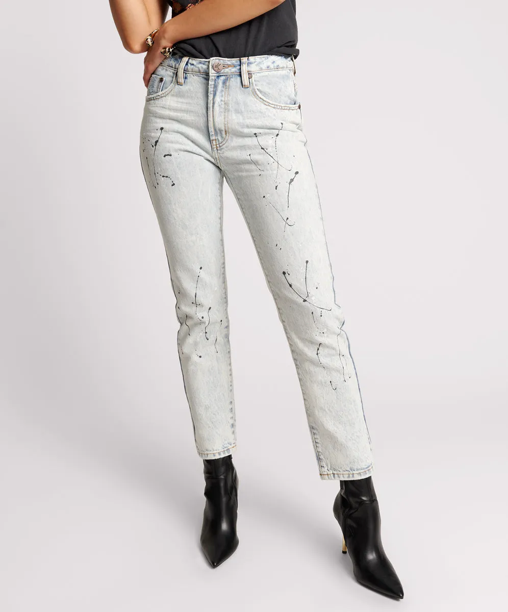 Awesome Baggies High Waist Straight Leg Denim Jeans - Florence Painted sold by One Teaspoon product image thumbnail 2