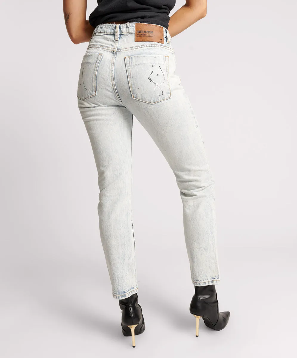 Awesome Baggies High Waist Straight Leg Denim Jeans - Florence Painted sold by One Teaspoon product image thumbnail 4