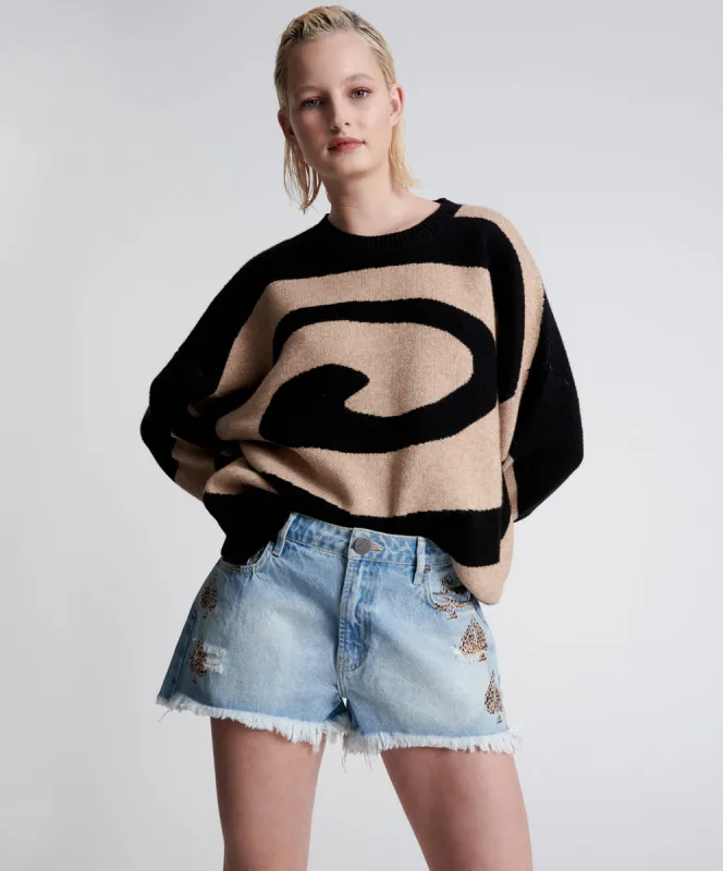 Truckers Mid Waist Relaxed Denim Shorts - Best Blue sold by One Teaspoon