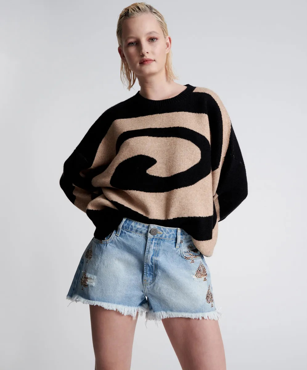 Truckers Mid Waist Relaxed Denim Shorts - Best Blue sold by One Teaspoon