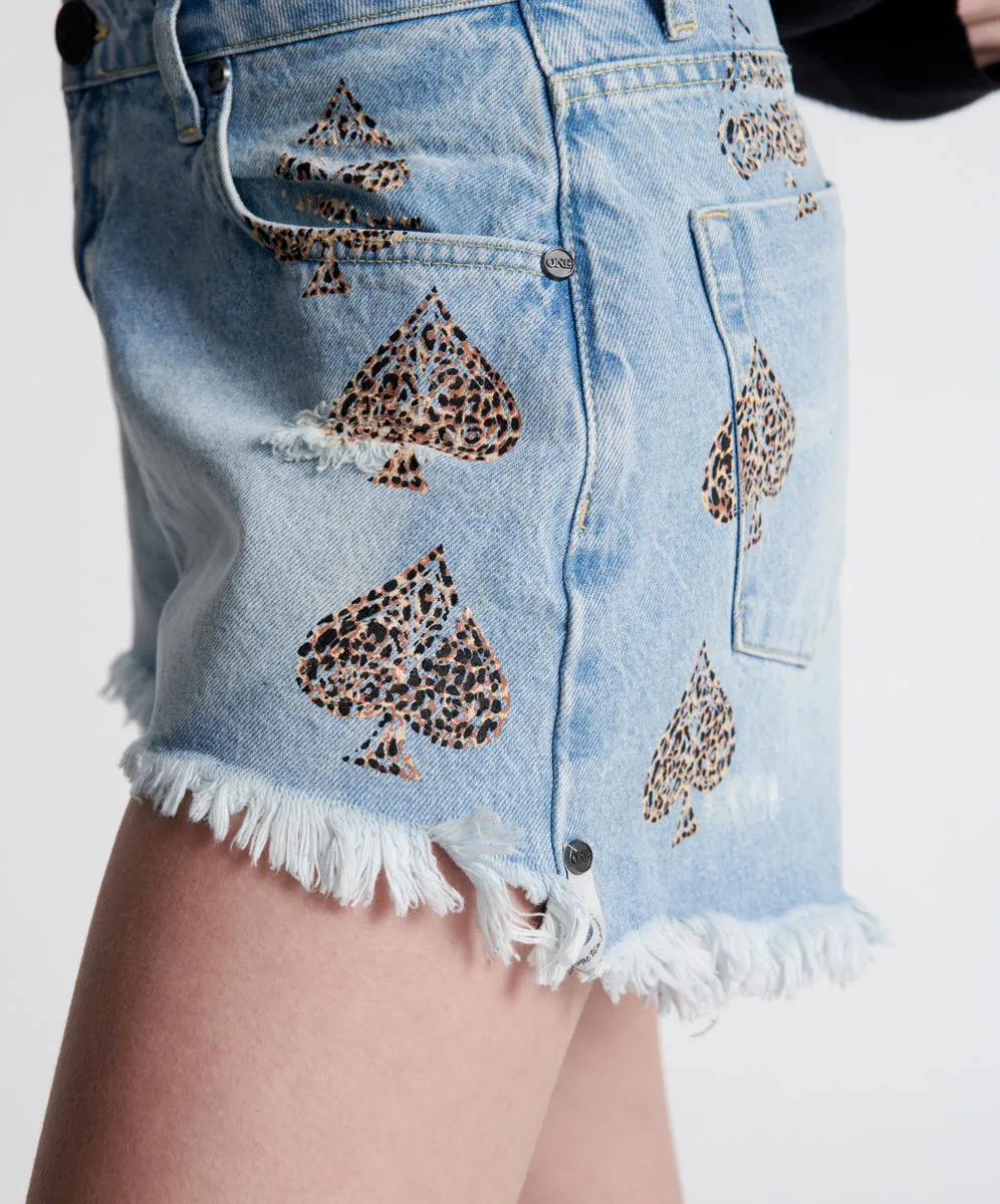 Truckers Mid Waist Relaxed Denim Shorts - Best Blue sold by One Teaspoon product image thumbnail 4