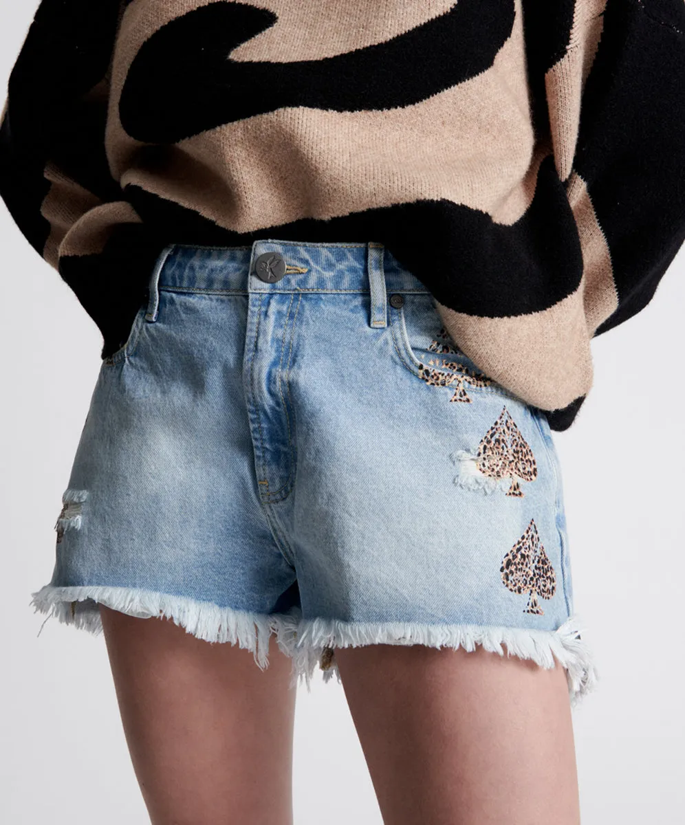 Truckers Mid Waist Relaxed Denim Shorts - Best Blue sold by One Teaspoon product image thumbnail 2