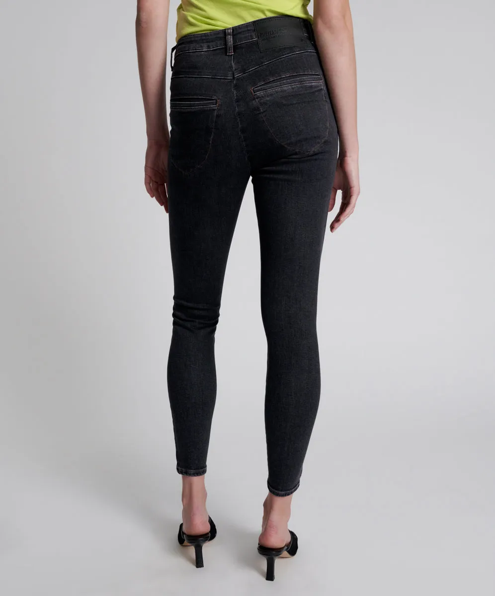 Freebirds II Low Waist Stretch Skinny Denim Jeans - Worn Black sold by One Teaspoon product image thumbnail 4