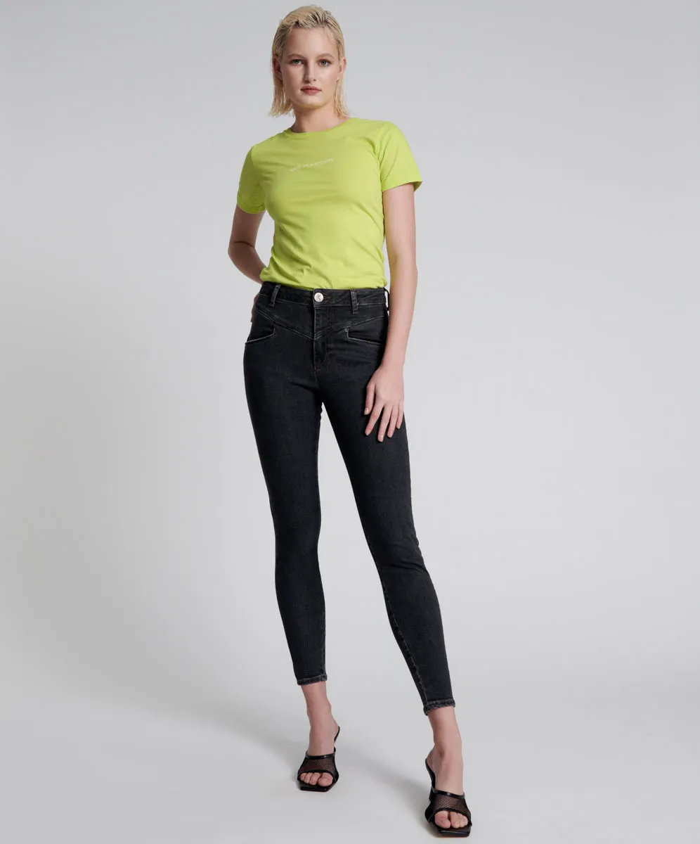 Freebirds II Low Waist Stretch Skinny Denim Jeans - Worn Black sold by One Teaspoon