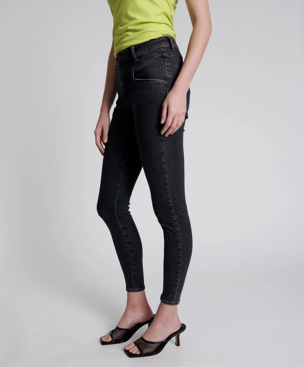 Freebirds II Low Waist Stretch Skinny Denim Jeans - Worn Black sold by One Teaspoon product image thumbnail 3