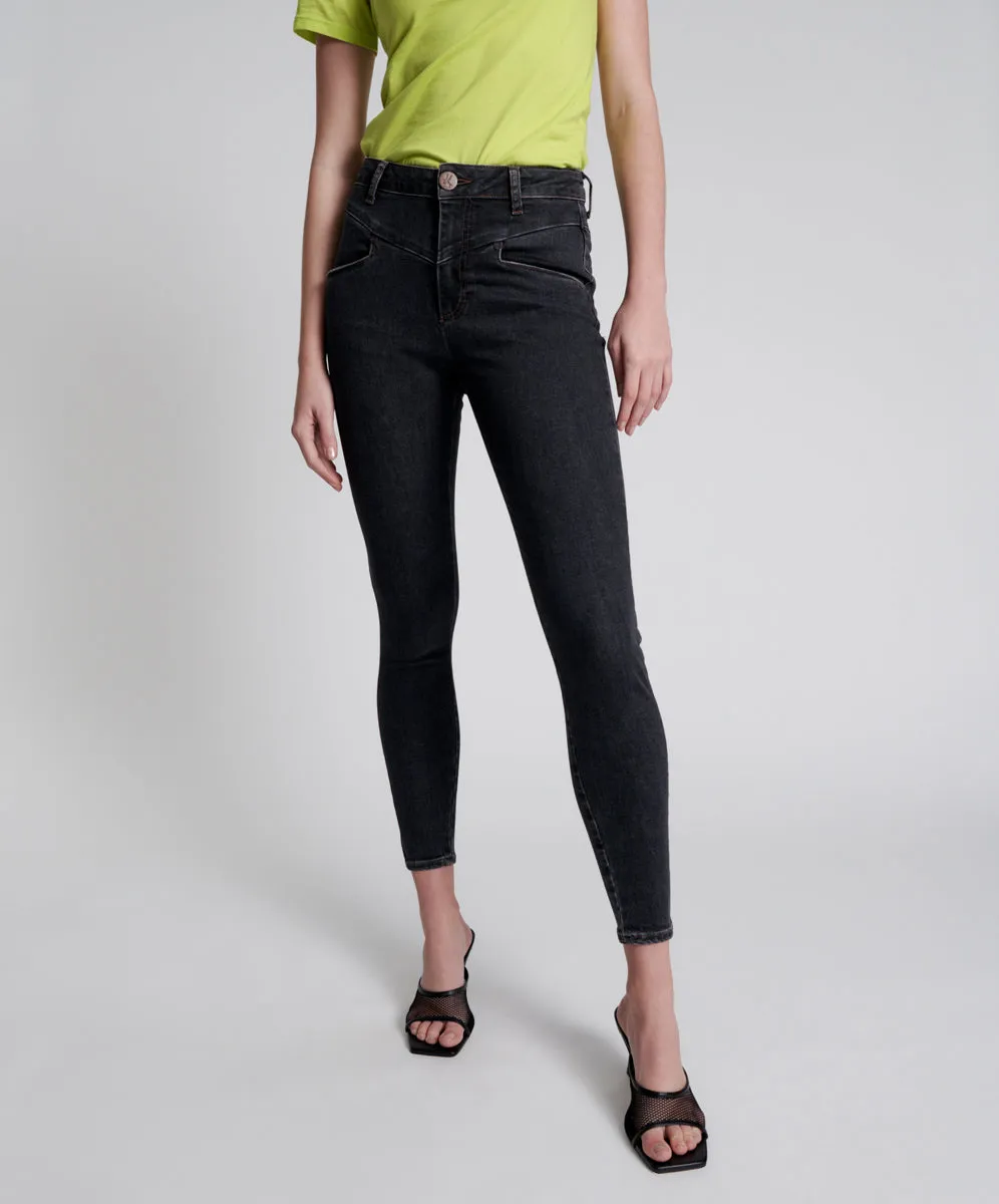 Freebirds II Low Waist Stretch Skinny Denim Jeans - Worn Black sold by One Teaspoon product image thumbnail 2