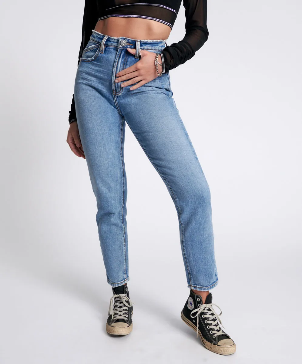 Legends High Waist Straight Leg Denim Jeans - Berlin Blue sold by One Teaspoon product image thumbnail 2