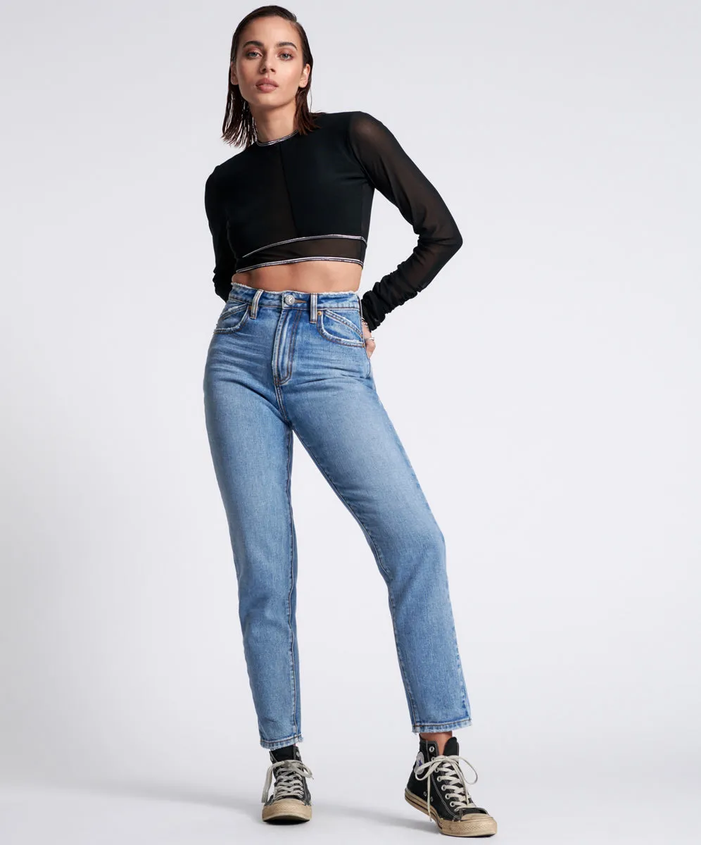 Legends High Waist Straight Leg Denim Jeans - Berlin Blue sold by One Teaspoon