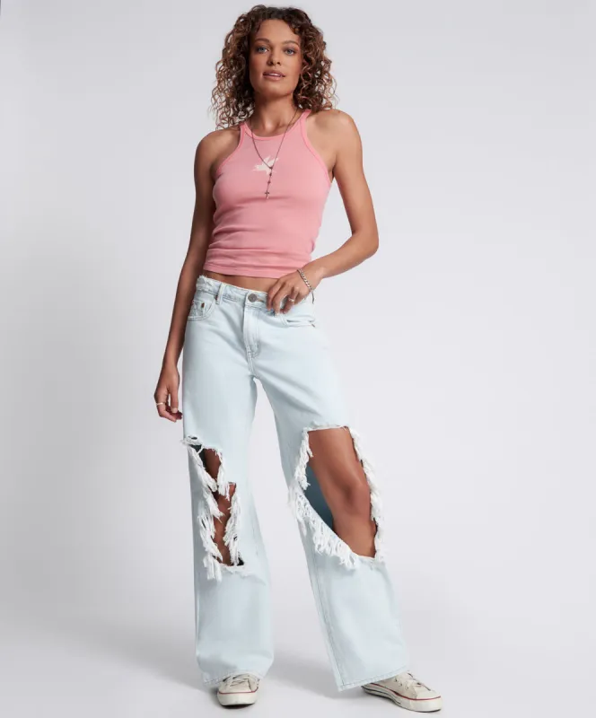 Jackson Mid Waist Wide Leg Denim Jeans - Le Surf sold by One Teaspoon