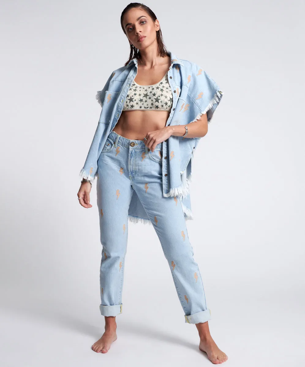 Awesome Baggies High Waist Straight Leg Denim Jeans - Best Blue sold by One Teaspoon product image thumbnail 2