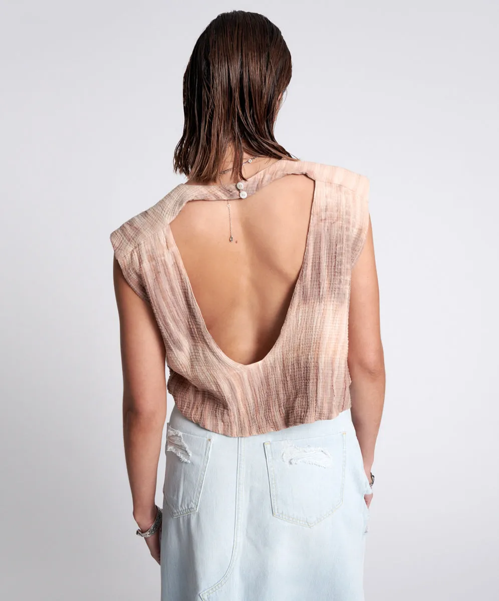 Hand Dyed Backless Bubble Top - Acid Sky sold by One Teaspoon product image thumbnail 4