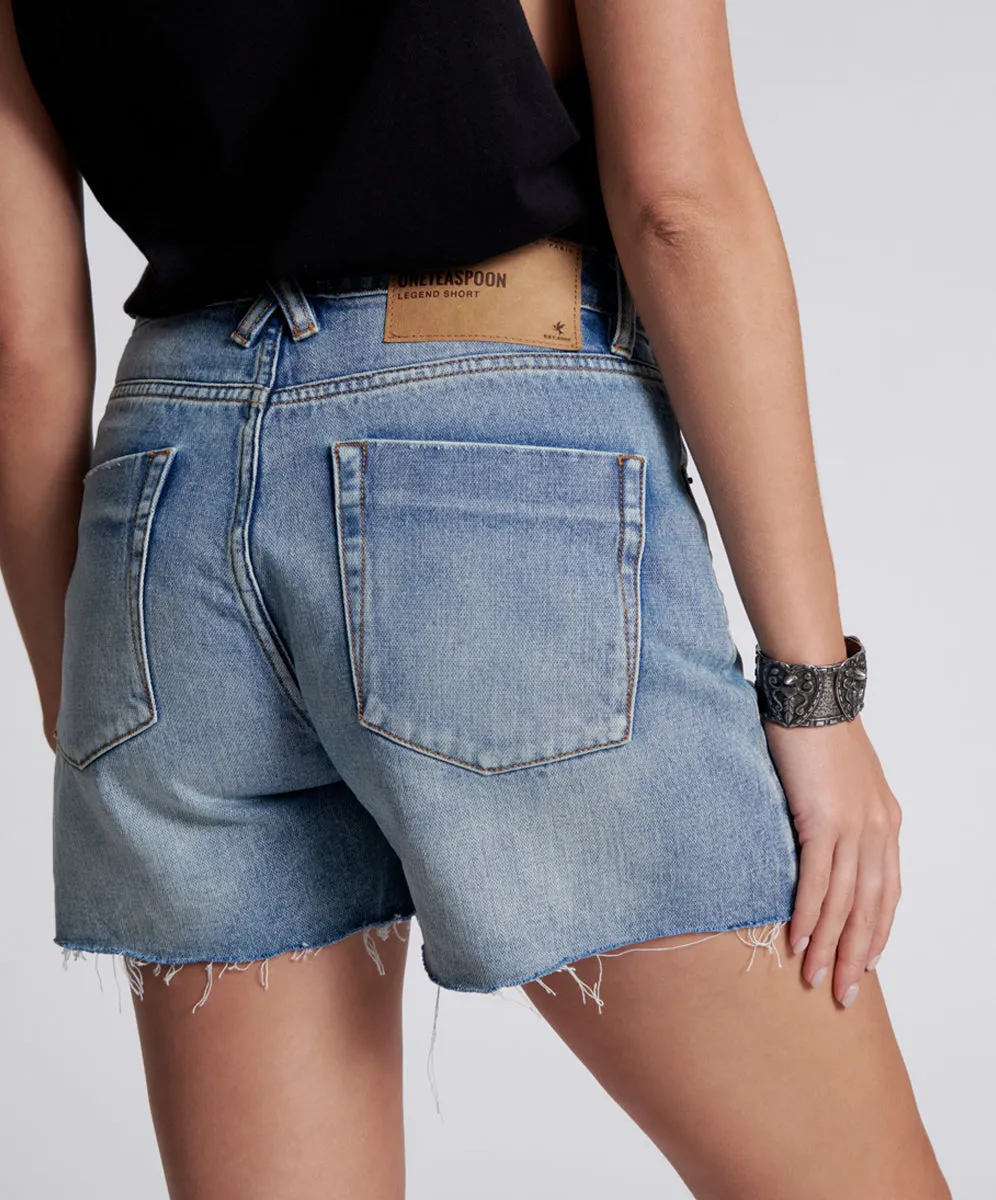 Legends High Waist Mom Fit Denim Shorts - Hendrixe sold by One Teaspoon product image thumbnail 4