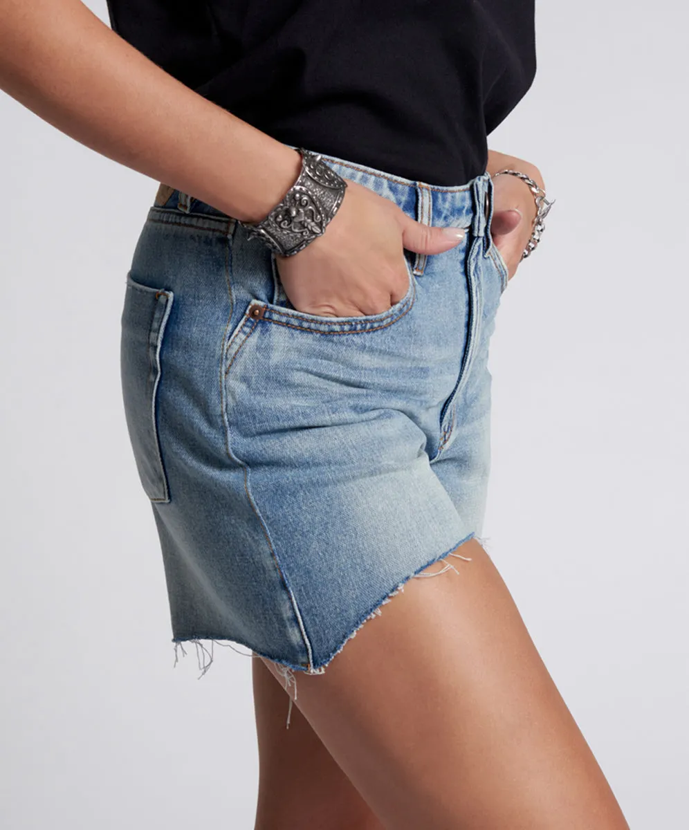 Legends High Waist Mom Fit Denim Shorts - Hendrixe sold by One Teaspoon product image thumbnail 5