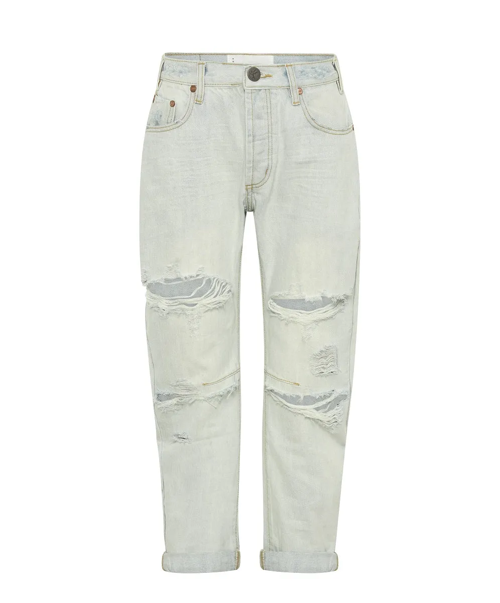 Saints Low Waist Boyfriend Denim Jeans - Brando Blue sold by One Teaspoon product image thumbnail 5