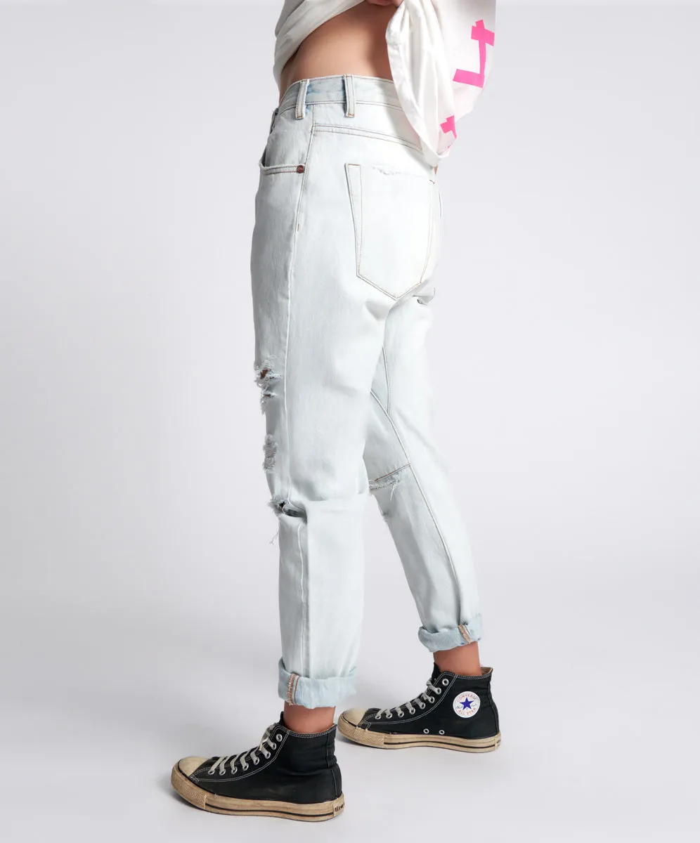 Saints Low Waist Boyfriend Denim Jeans - Brando Blue sold by One Teaspoon product image thumbnail 4