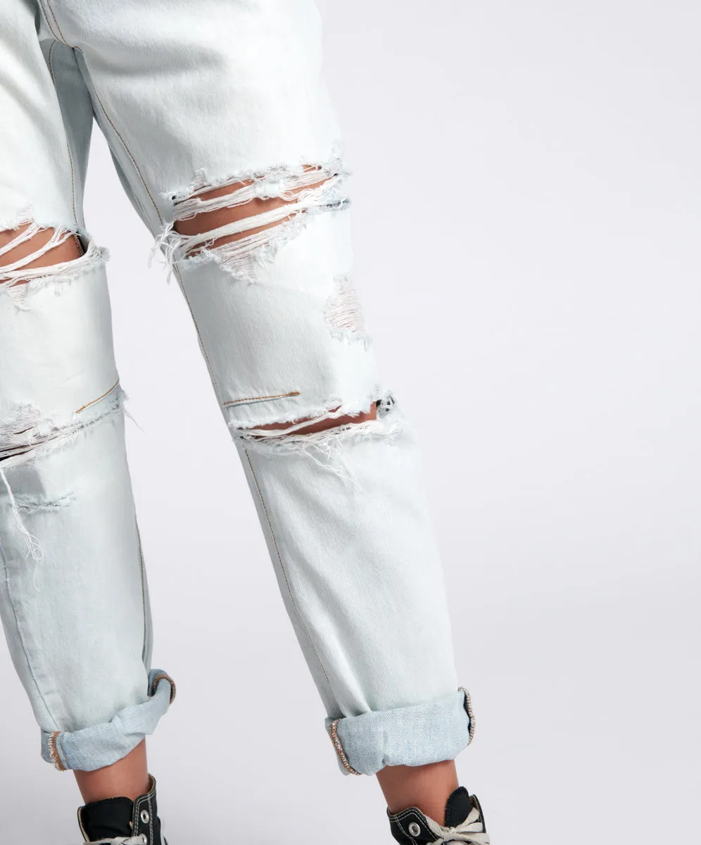 Saints Low Waist Boyfriend Denim Jeans - Brando Blue sold by One Teaspoon product image thumbnail 3