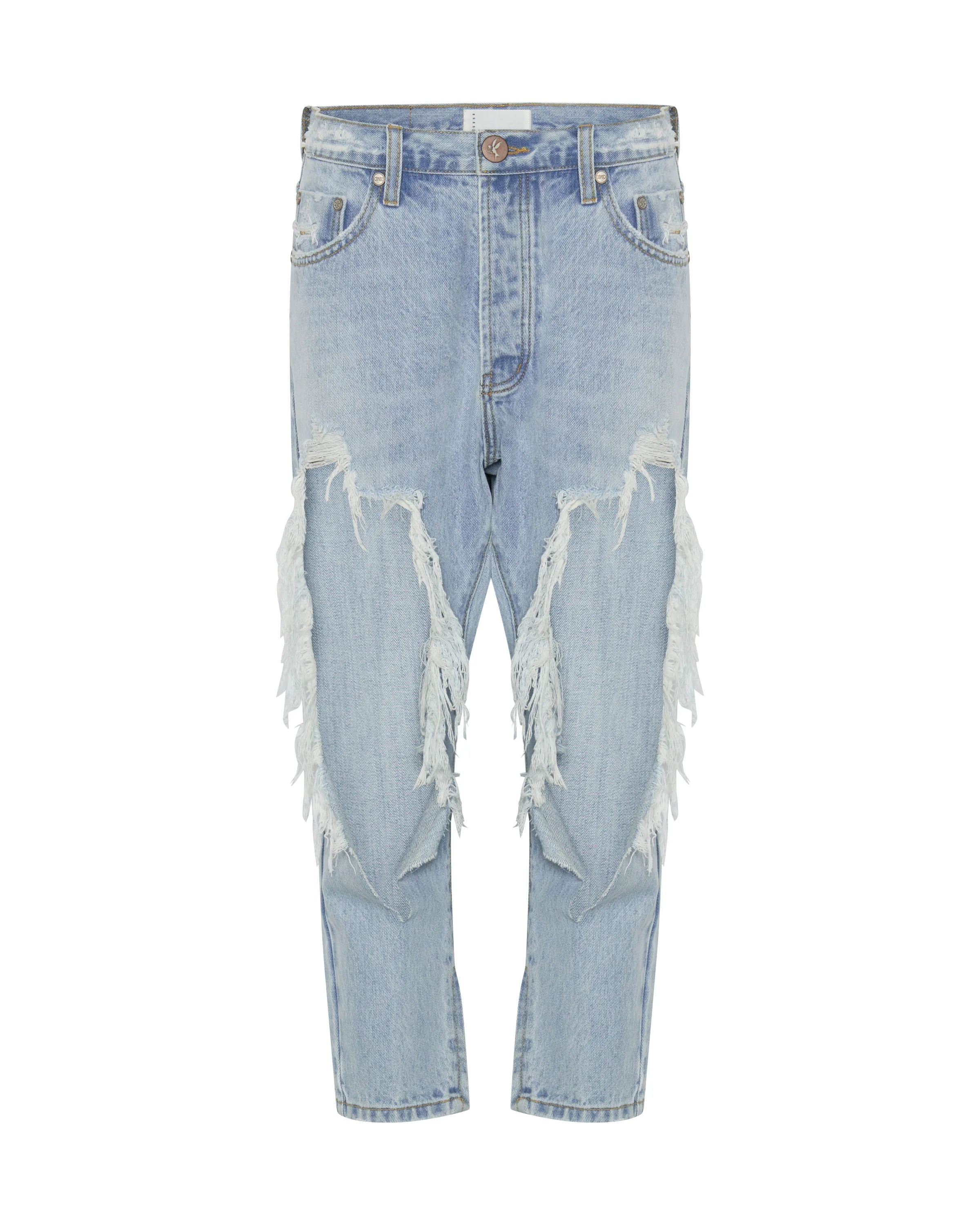 Kingpins Low Waist Cropped Boyfriend Denim Jeans - Fleetwood sold by One Teaspoon product image thumbnail 5