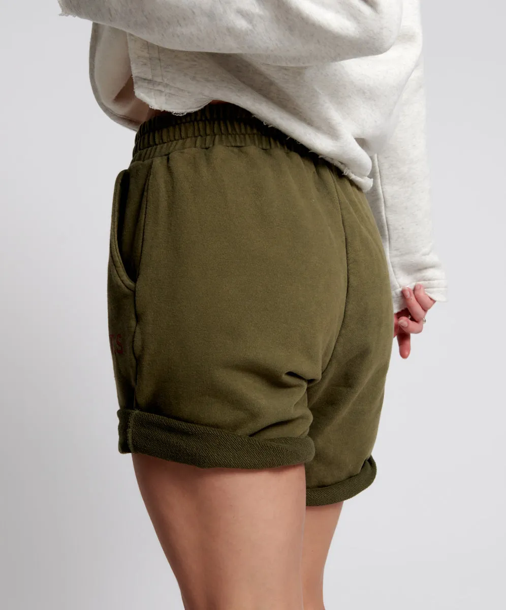 O.T.S. High Waist Kick Shorts - Khaki sold by One Teaspoon product image thumbnail 3