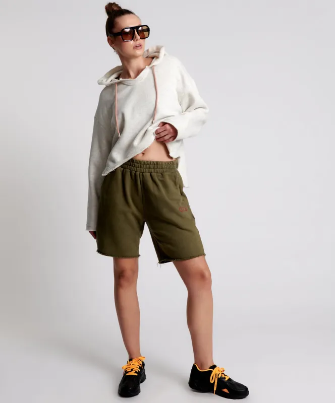 O.T.S. High Waist Kick Shorts - Khaki sold by One Teaspoon