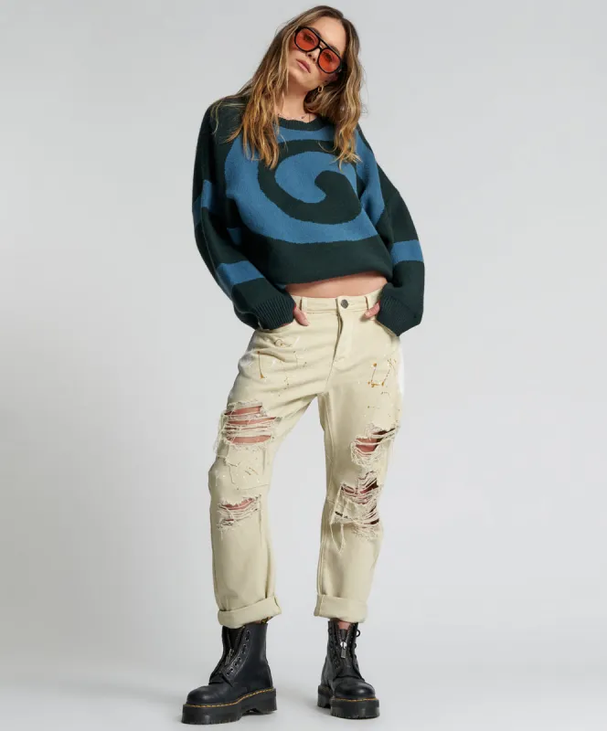 Saints Low Waist Boyfriend Denim Jeans - Vegas Gold sold by One Teaspoon