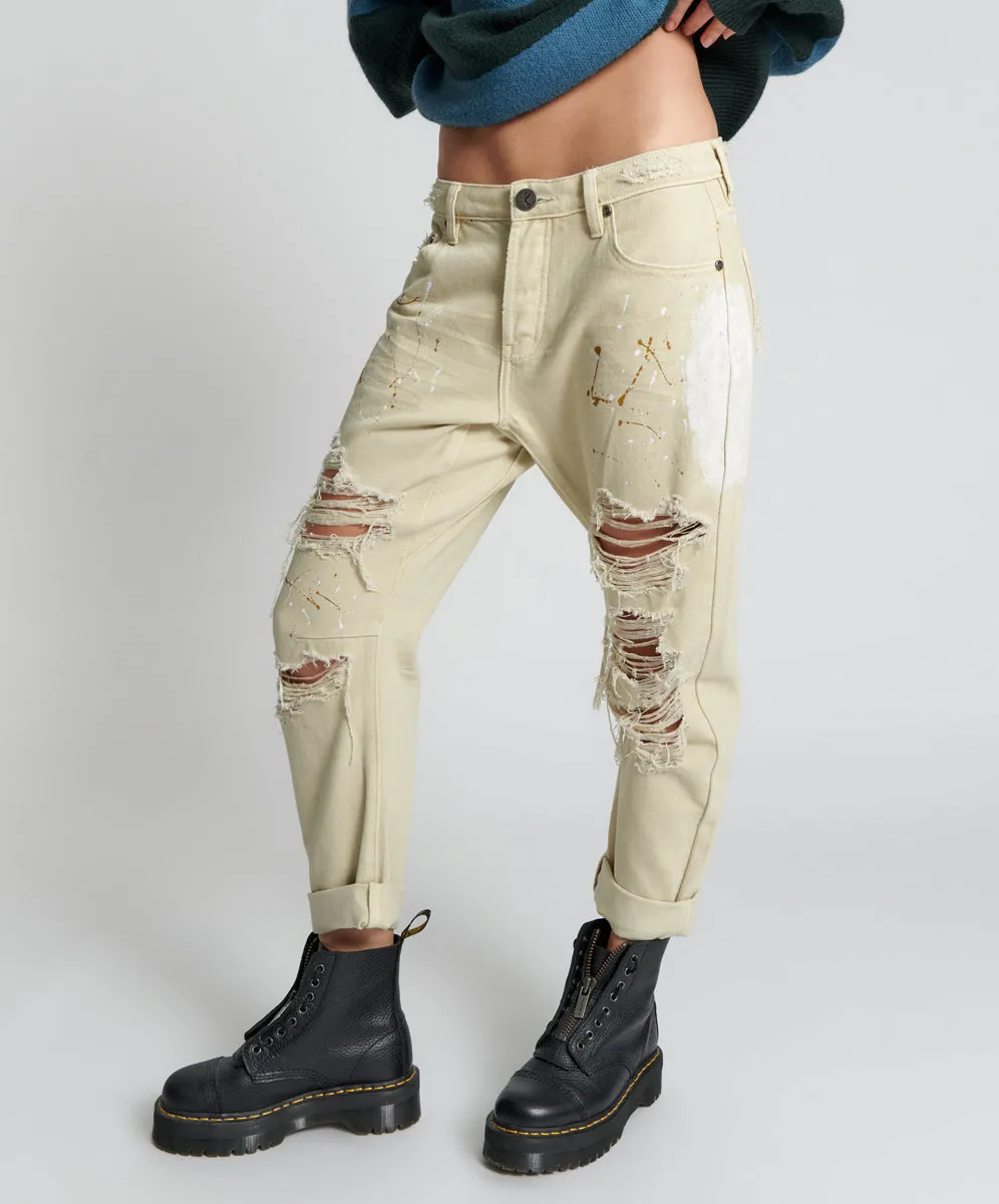 Saints Low Waist Boyfriend Denim Jeans - Vegas Gold sold by One Teaspoon product image thumbnail 4
