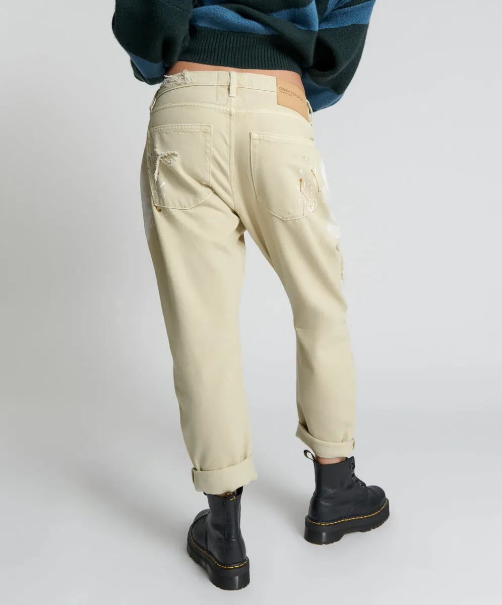 Saints Low Waist Boyfriend Denim Jeans - Vegas Gold sold by One Teaspoon product image thumbnail 5