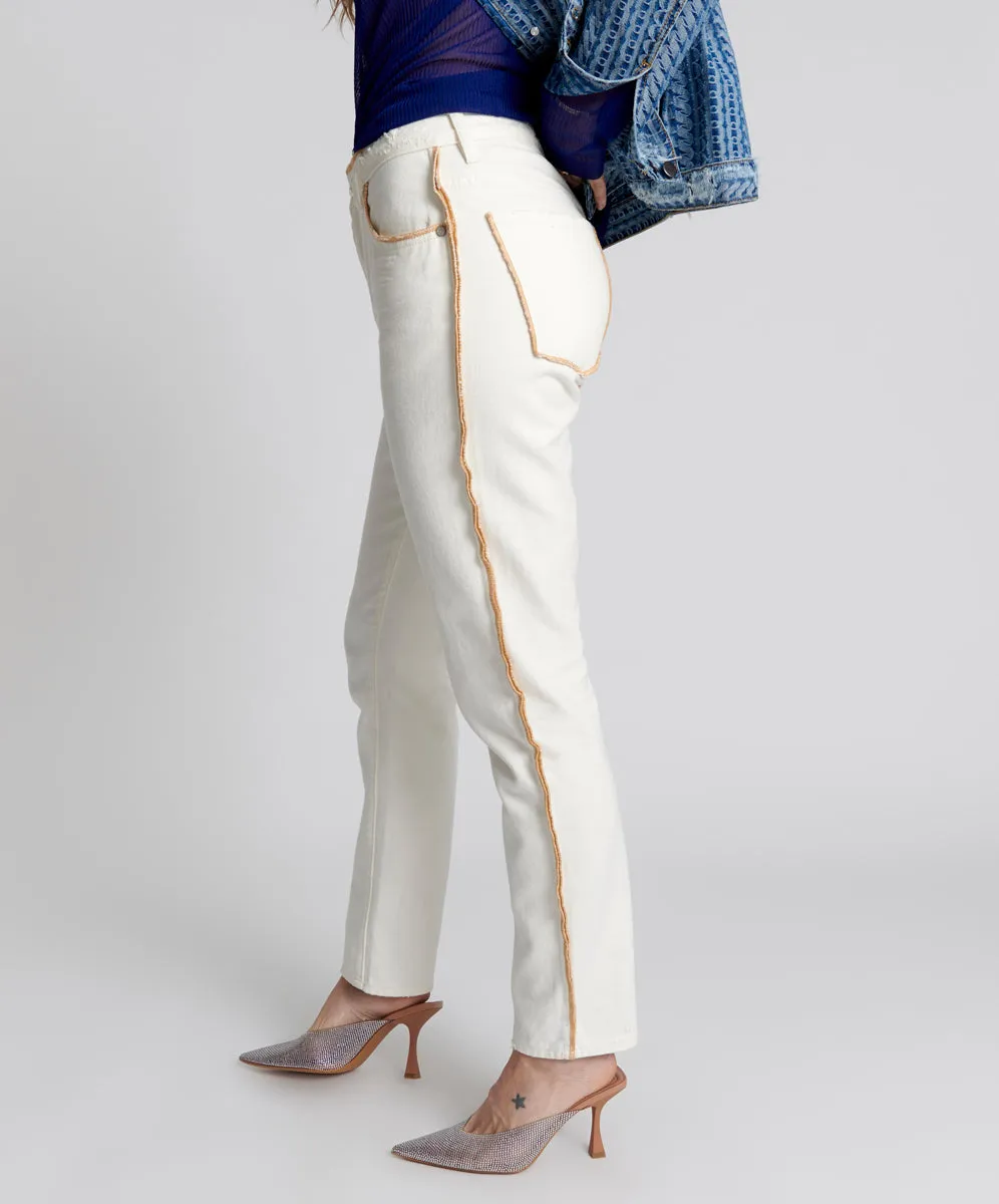 Awesome Baggies High Waist Straight Leg Denim Jeans - Pearl sold by One Teaspoon product image thumbnail 3