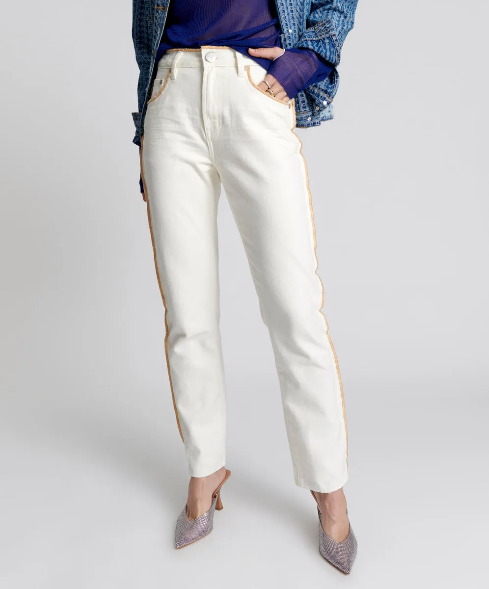 Awesome Baggies High Waist Straight Leg Denim Jeans - Pearl sold by One Teaspoon product image thumbnail 2