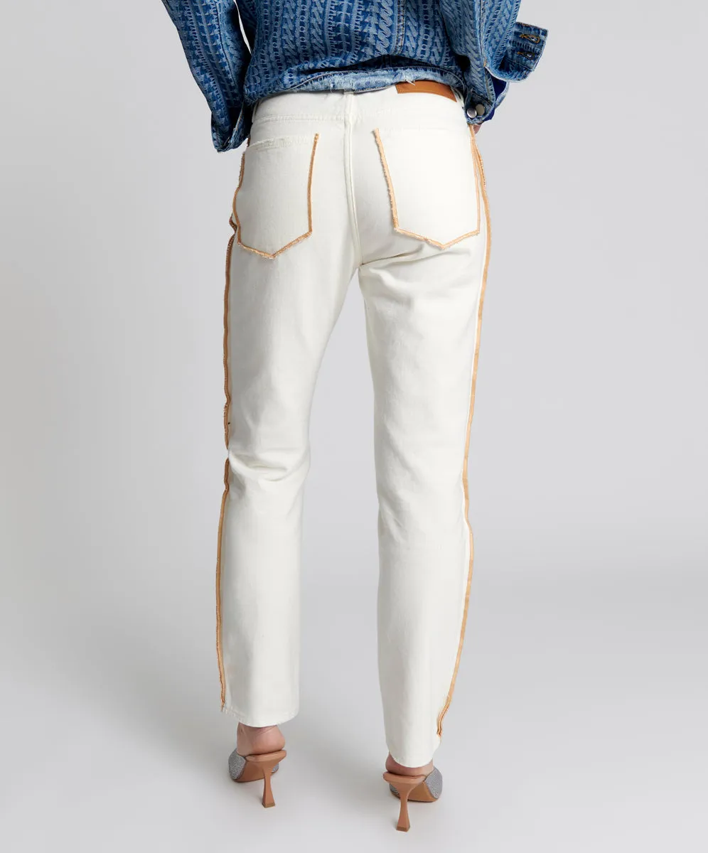 Awesome Baggies High Waist Straight Leg Denim Jeans - Pearl sold by One Teaspoon product image thumbnail 4