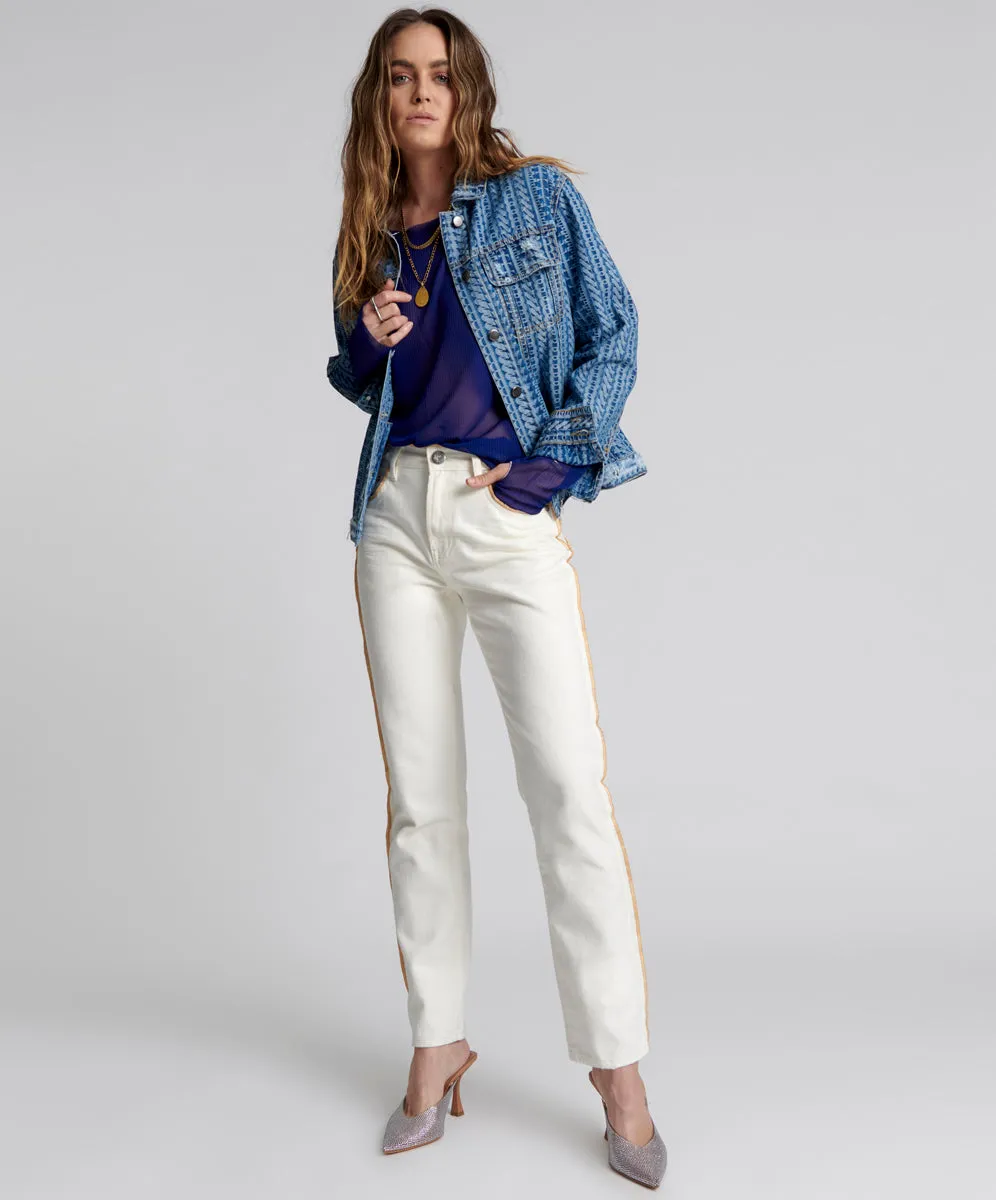 Awesome Baggies High Waist Straight Leg Denim Jeans - Pearl sold by One Teaspoon