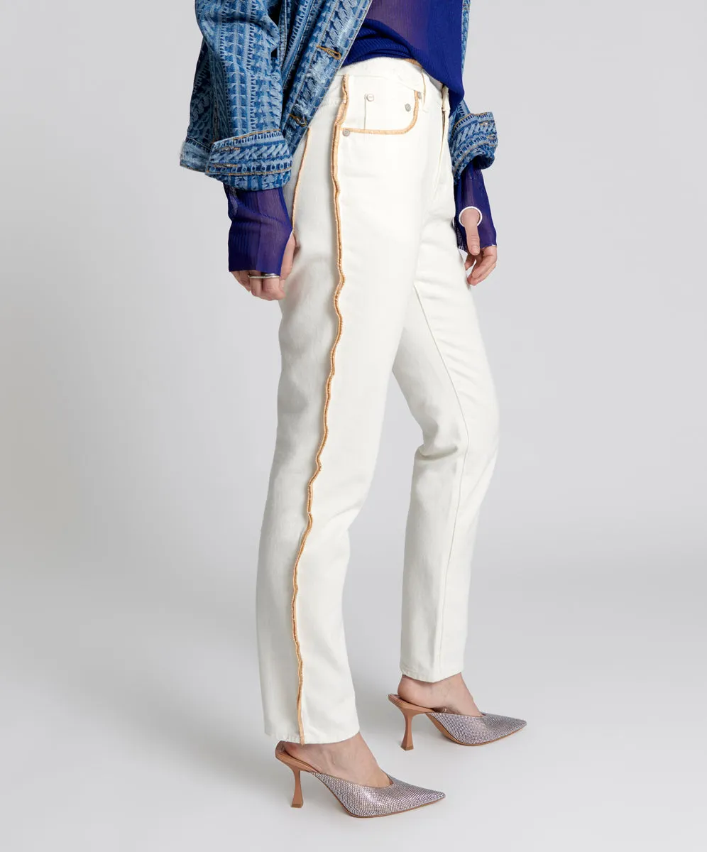 Awesome Baggies High Waist Straight Leg Denim Jeans - Pearl sold by One Teaspoon product image thumbnail 5