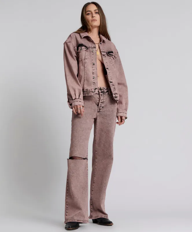 Jackson Mid Waist Wide Leg Denim Jeans - Night Haze sold by One Teaspoon