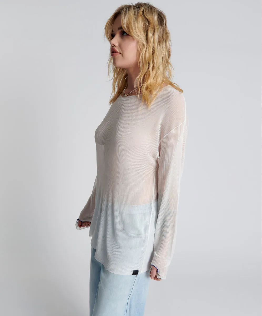 Amity Sheer Rib Knit Top - Off White sold by One Teaspoon product image thumbnail 2