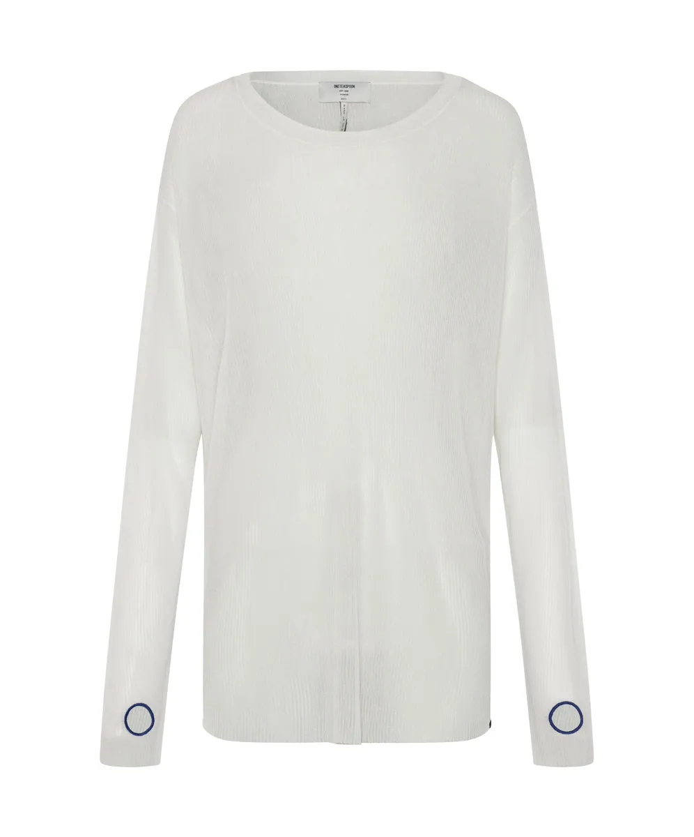 Amity Sheer Rib Knit Top - Off White sold by One Teaspoon product image thumbnail 5