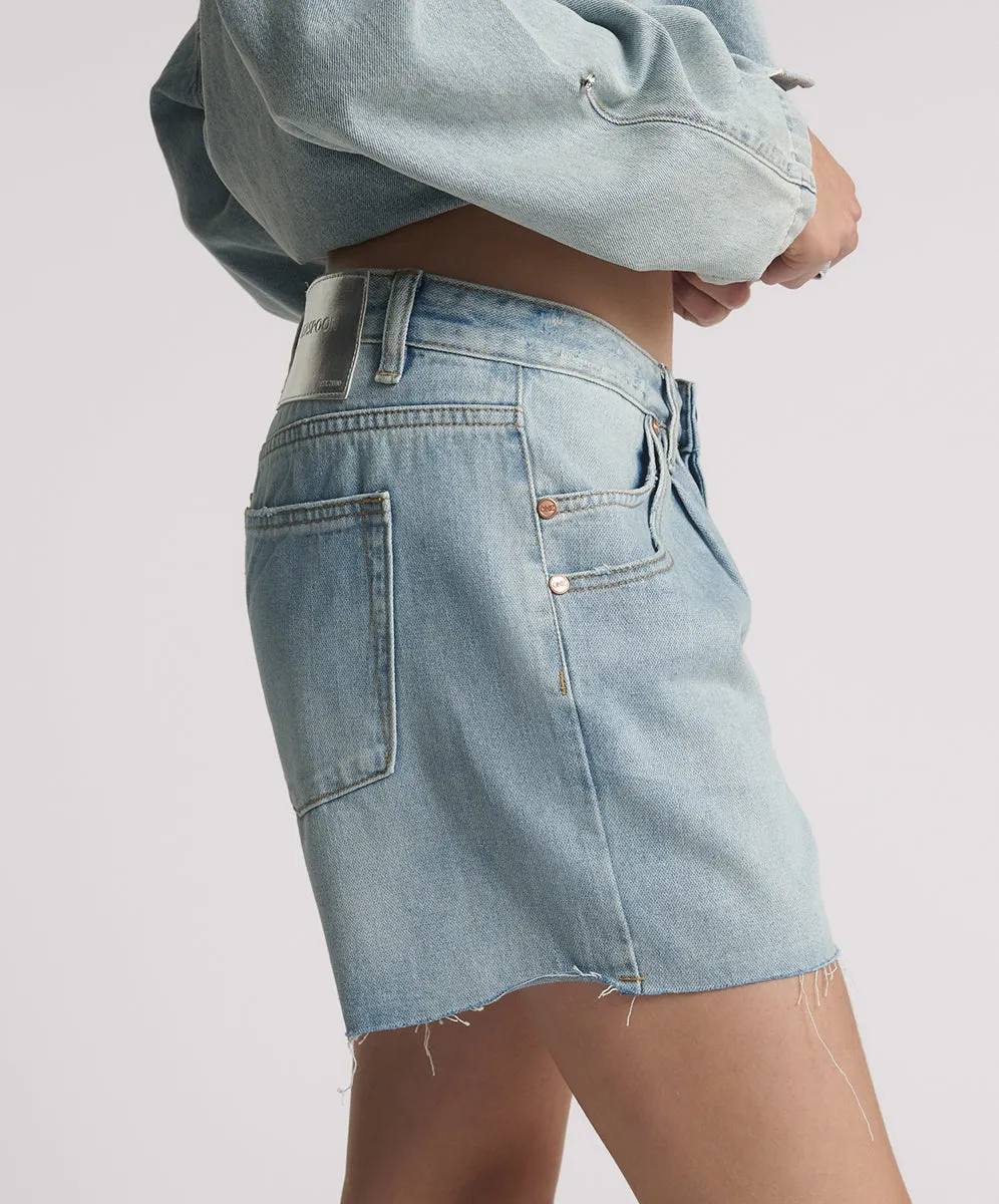 Shakers Low Waist Super Relaxed Denim Shorts - Hendrixe Blue sold by One Teaspoon product image thumbnail 5