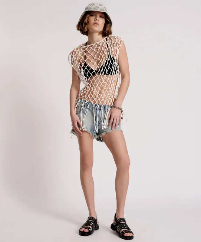 Hand Knotted Castaway Top - Natural sold by One Teaspoon