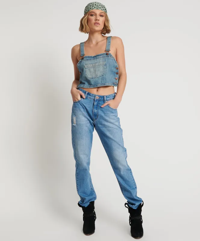 Awesome Baggies High Waist Straight Leg Denim Jeans - Ciao Blue made by One Teaspoon