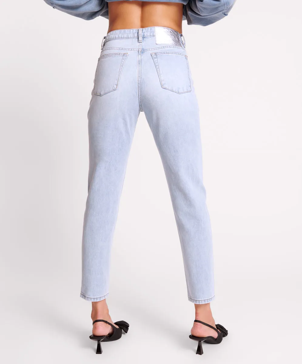 Legends High Waist Straight Leg Denim Jeans - Blue Latte sold by One Teaspoon product image thumbnail 5