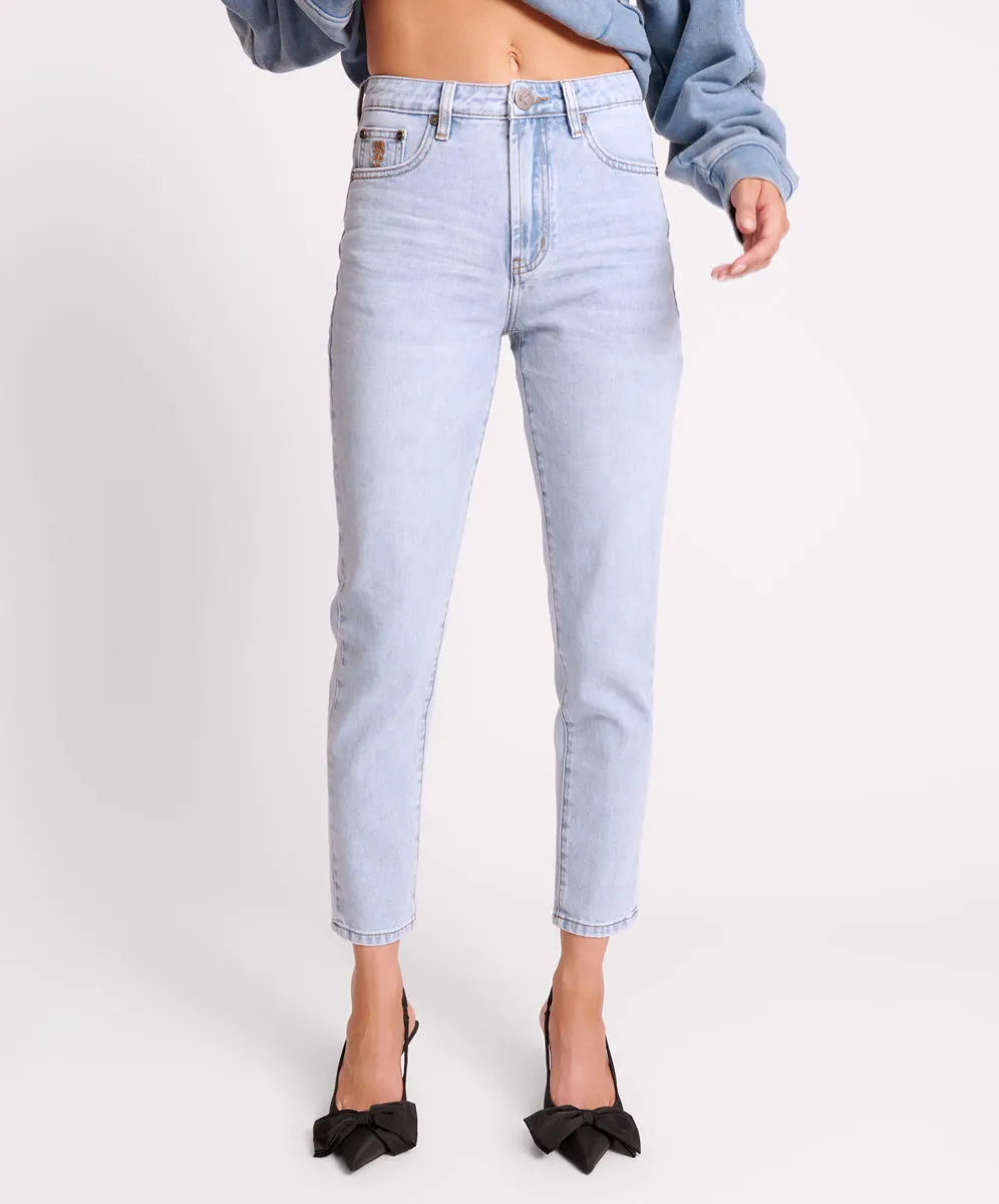 Legends High Waist Straight Leg Denim Jeans - Blue Latte sold by One Teaspoon product image thumbnail 2