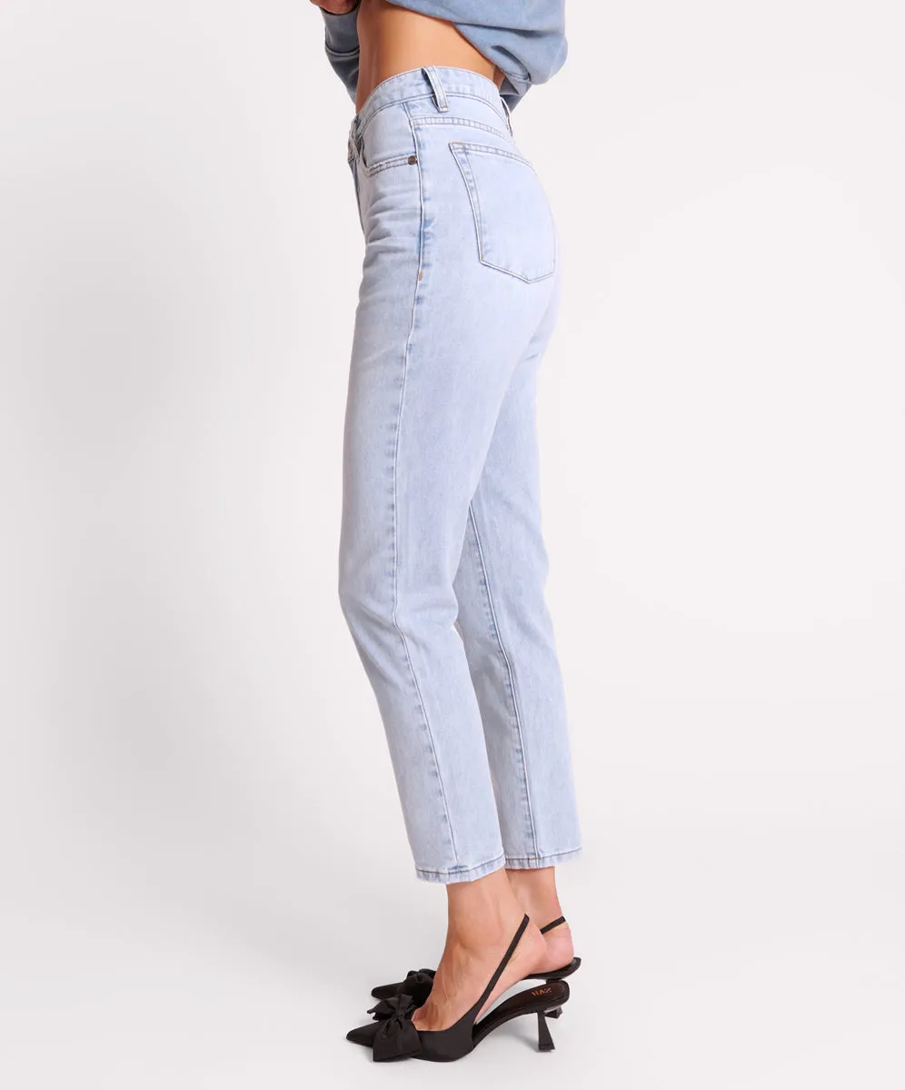 Legends High Waist Straight Leg Denim Jeans - Blue Latte sold by One Teaspoon product image thumbnail 4