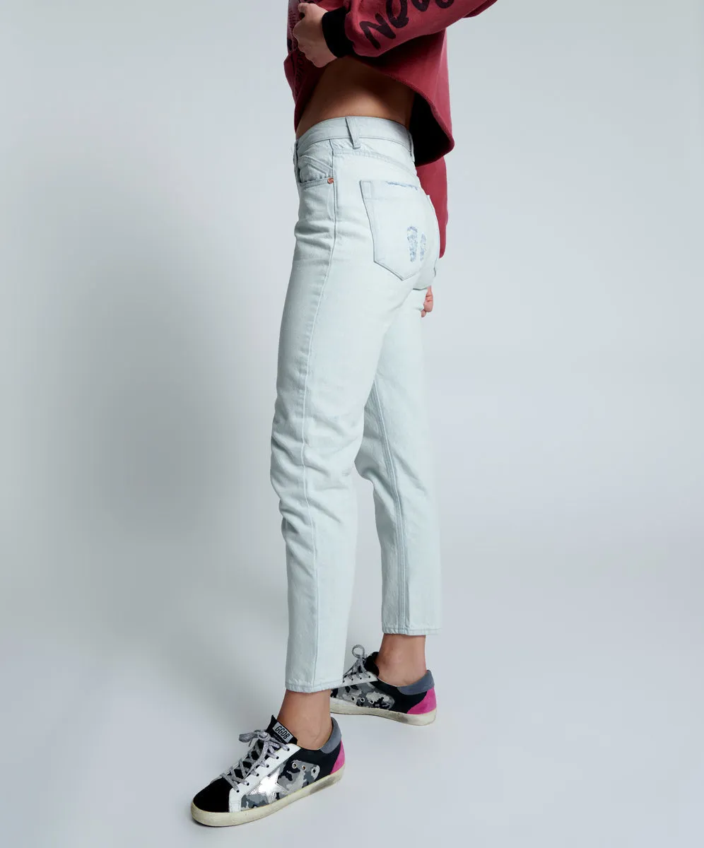 Legends High Waist Straight Leg Denim Jeans - Vanilla Sky Blue sold by One Teaspoon product image thumbnail 4