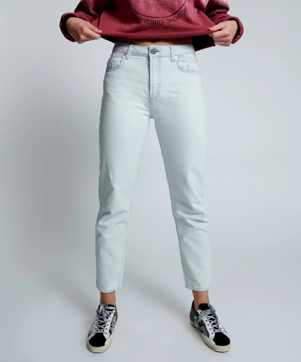 Legends High Waist Straight Leg Denim Jeans - Vanilla Sky Blue sold by One Teaspoon product image thumbnail 2