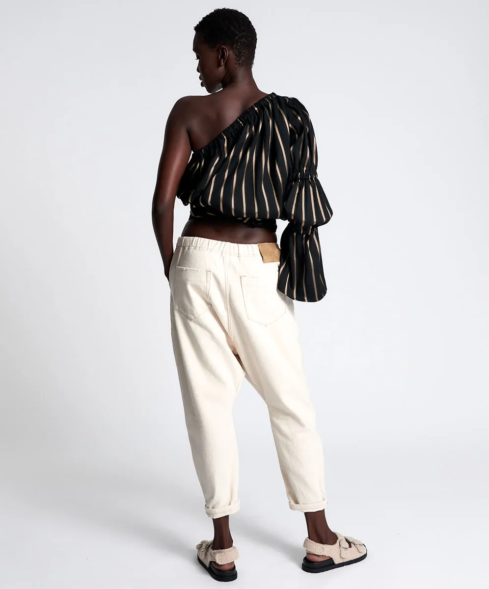 Shabby Kingpin Boyfriend Denim Jeans - Natural White sold by One Teaspoon product image thumbnail 4