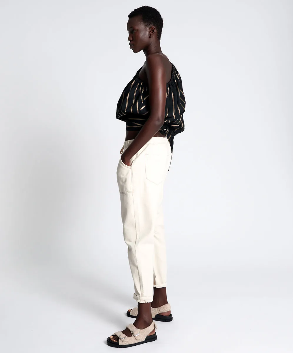 Shabby Kingpin Boyfriend Denim Jeans - Natural White sold by One Teaspoon product image thumbnail 3